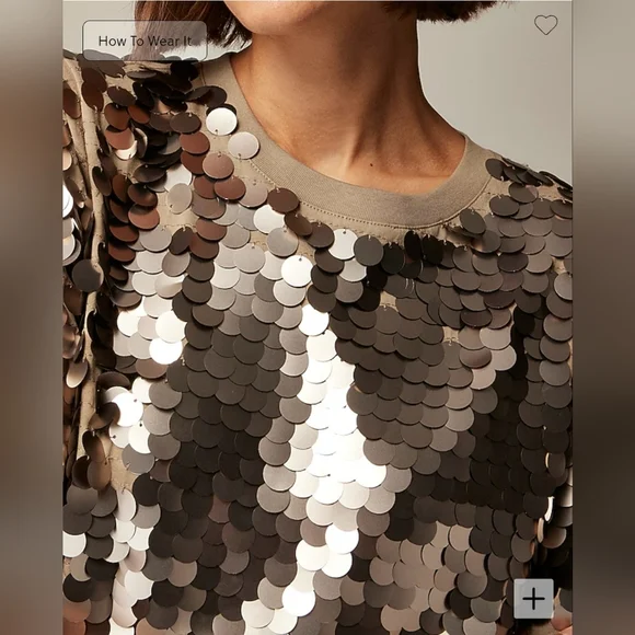 NWT J. Crew Collection sequin-embellished T-shirt, size XS - Picture 2 of 9